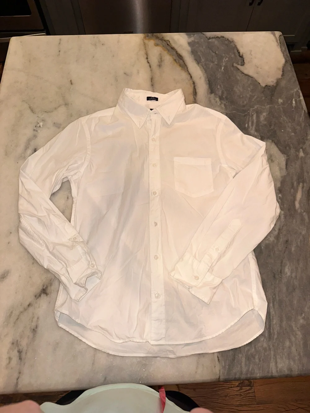 J. Crew Slim Untucked Size Medium White Long-Sleeve Button-Down Dress Shirt